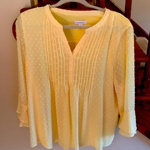 Yellow Swiss dot blouse